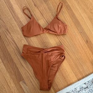 Orange Rust High Waisted Bikini Set